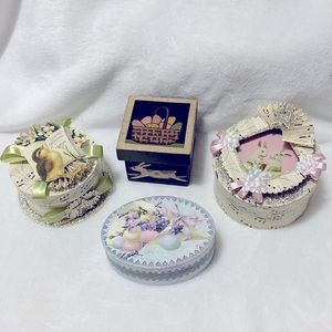 Four elegant antique Easter boxes